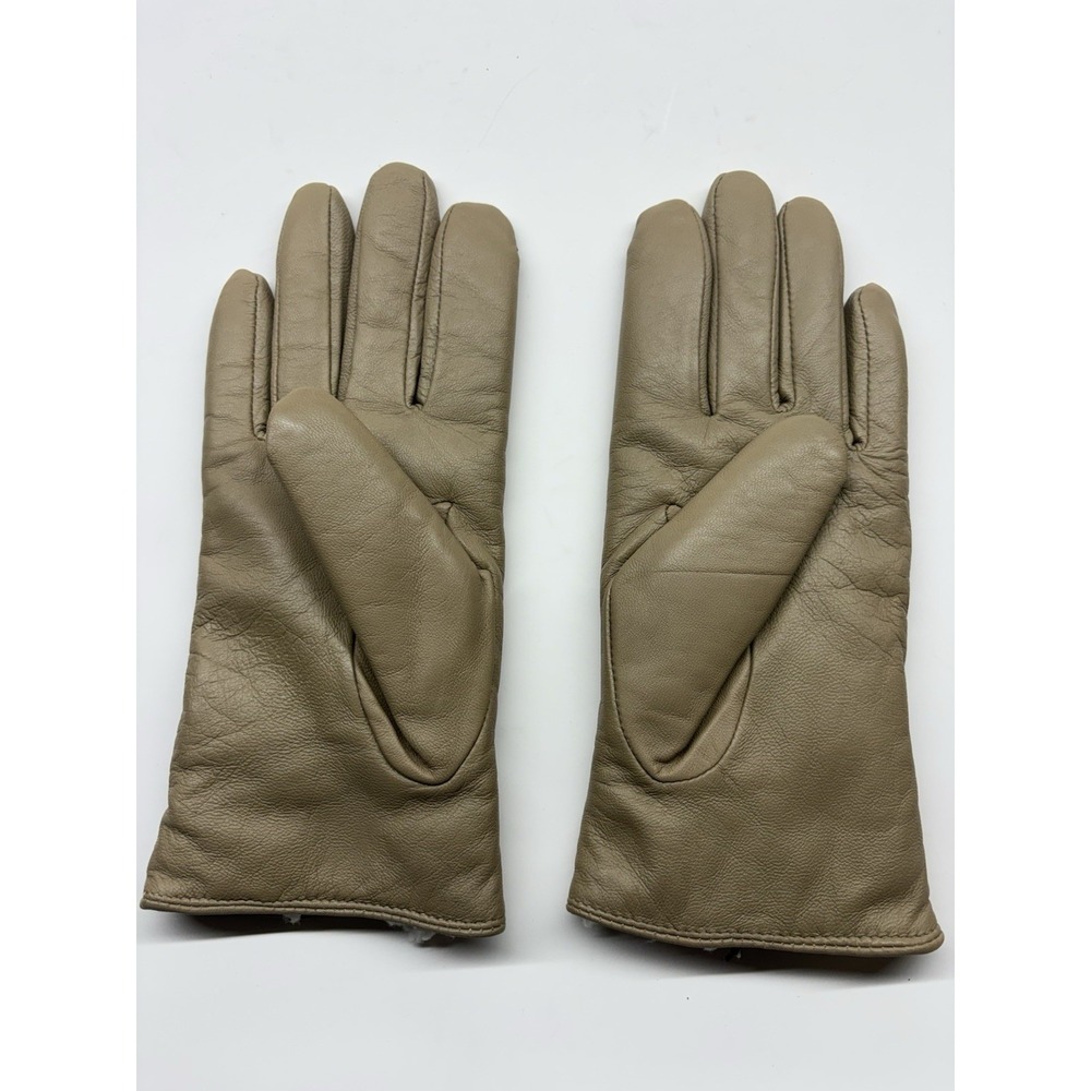 Isotoner Leather Gloves Lined Women 7.5 Aris‎ Tan - Picture 2 of 4